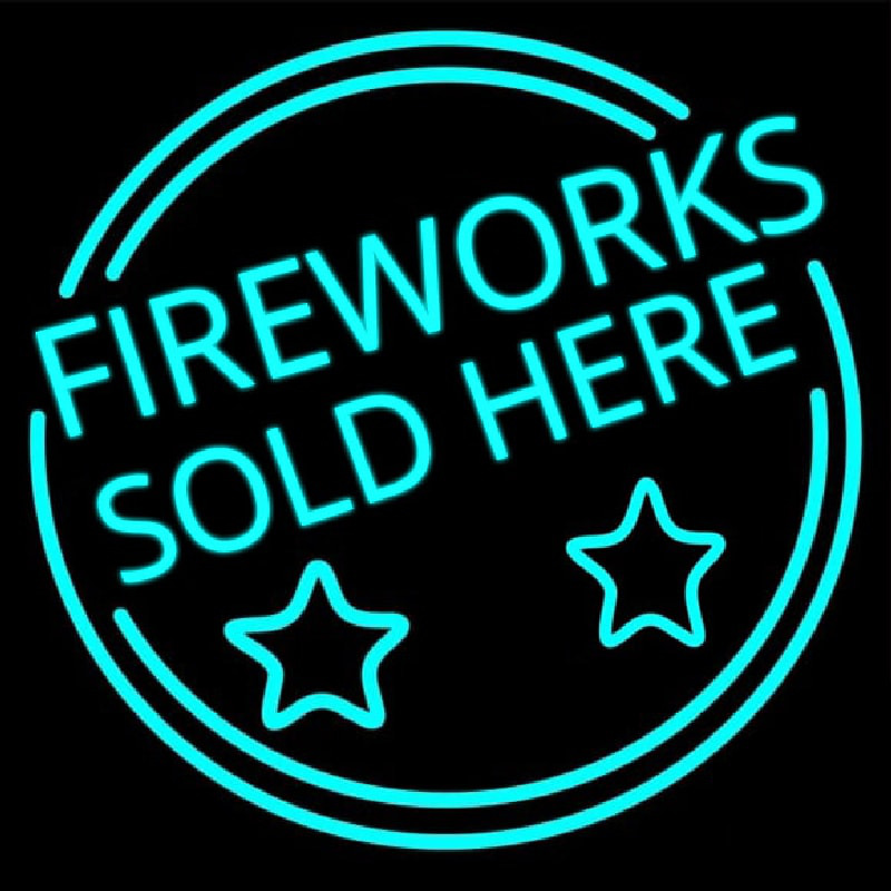 Fireworks Sold Here Circle Neonreclame