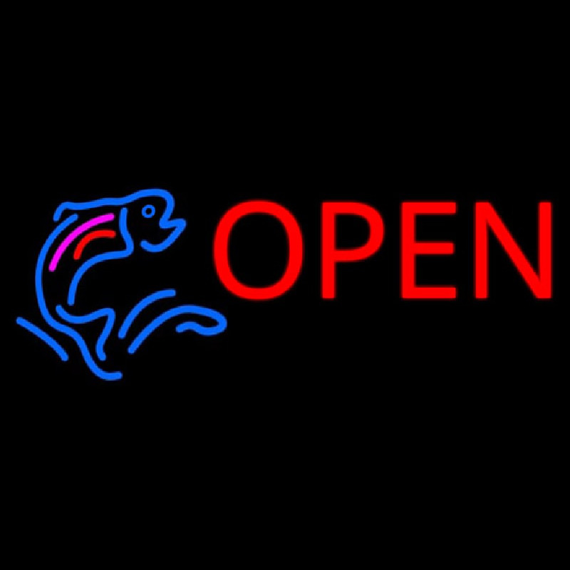 Fish Logo Open Block Neonreclame