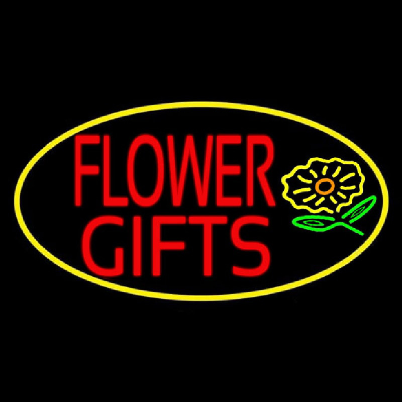 Flower Gifts In Block Oval Neonreclame