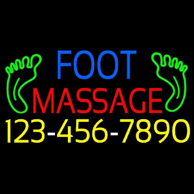 Foot Massage Logo And Number Neonreclame