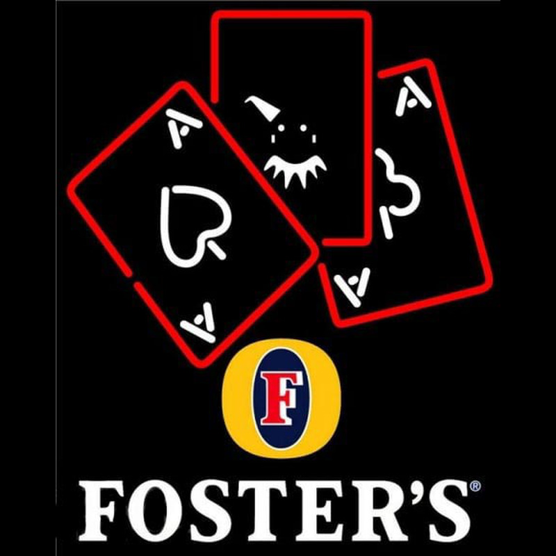 Fosters Ace And Poker Beer Sign Neonreclame