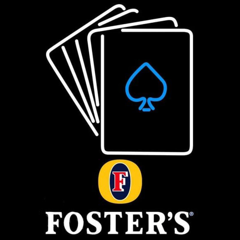 Fosters Cards Beer Sign Neonreclame