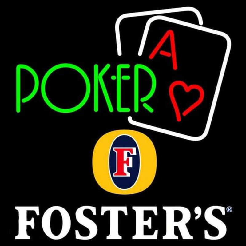 Fosters Green Poker Beer Sign Neonreclame