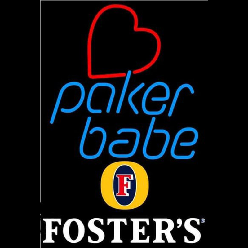 Fosters Poker Girl Heart Babe Beer Sign Neonreclame