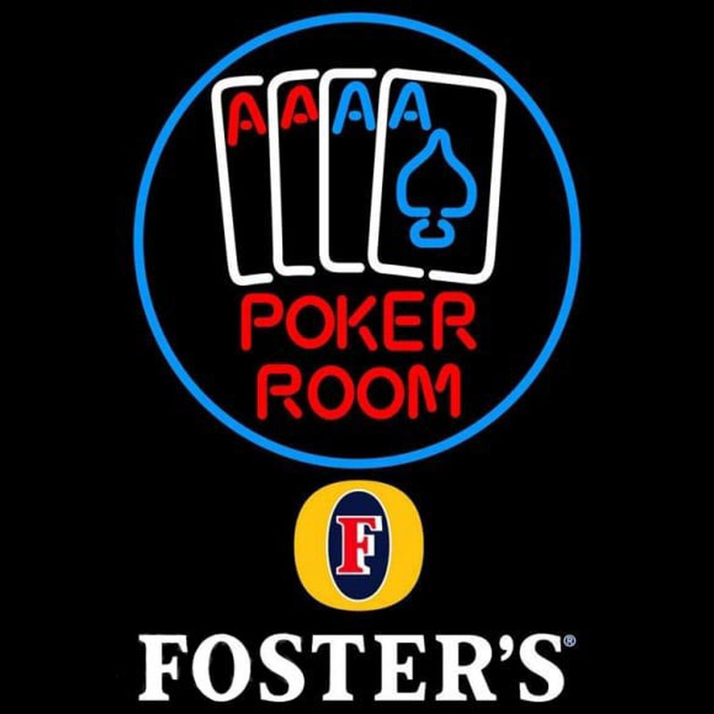 Fosters Poker Room Beer Sign Neonreclame