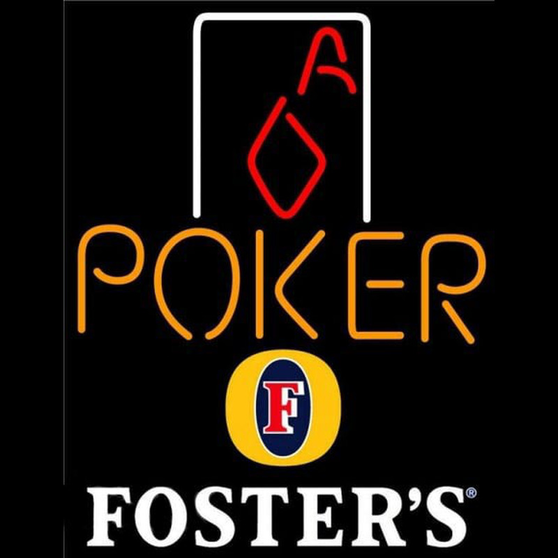 Fosters Poker Squver Ace Beer Sign Neonreclame