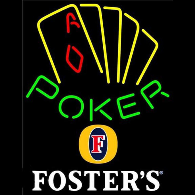Fosters Poker Yellow Beer Sign Neonreclame