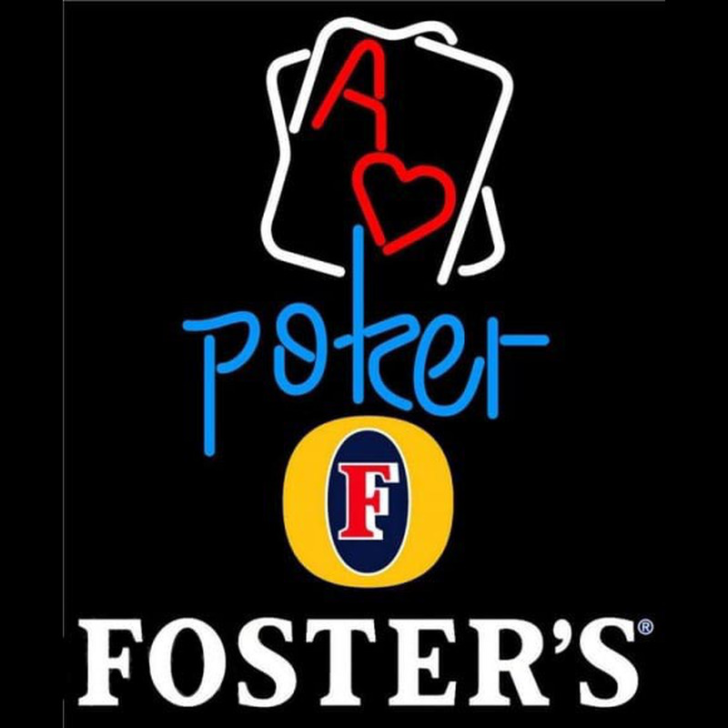 Fosters Rectangular Black Hear Ace Beer Sign Neonreclame