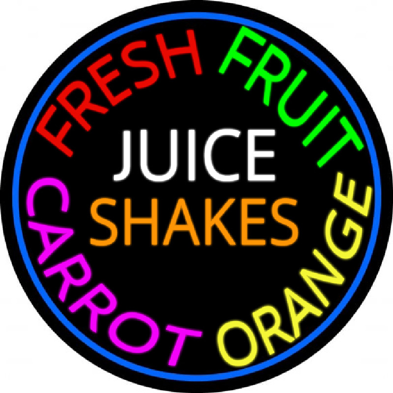 Fresh Fruit Juice Carrot Orange Shakes Neonreclame