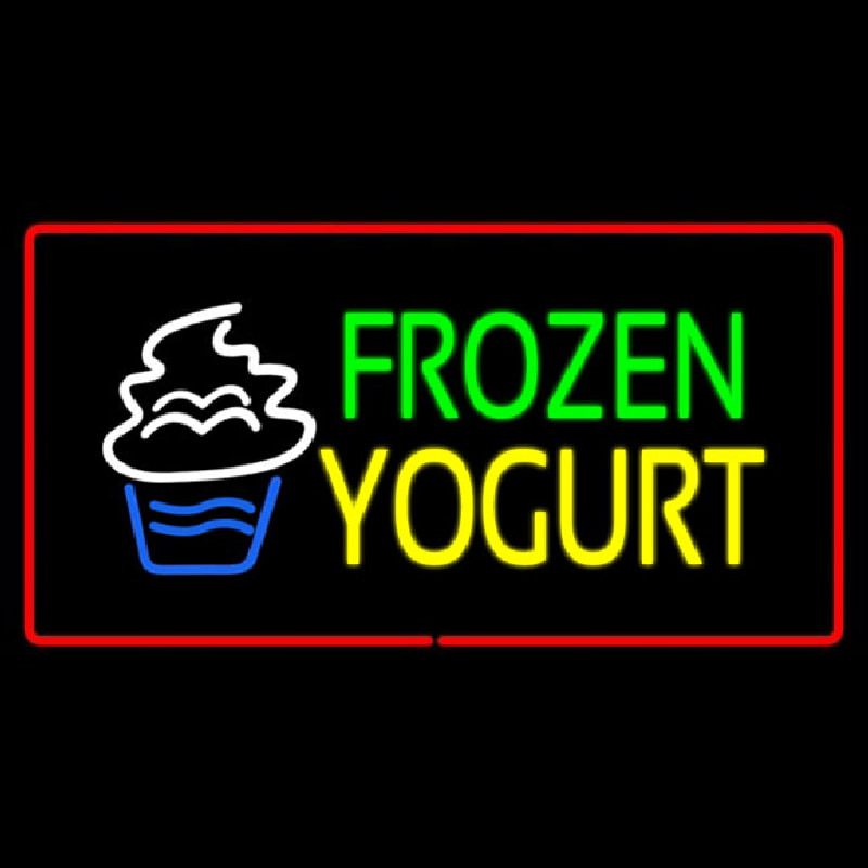 Frozen Yogurt Rectangle Red Neonreclame