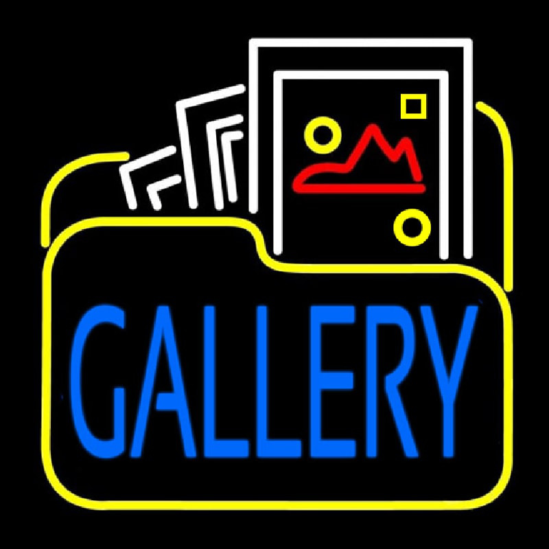 Gallery Icon With Blue Gallery Neonreclame