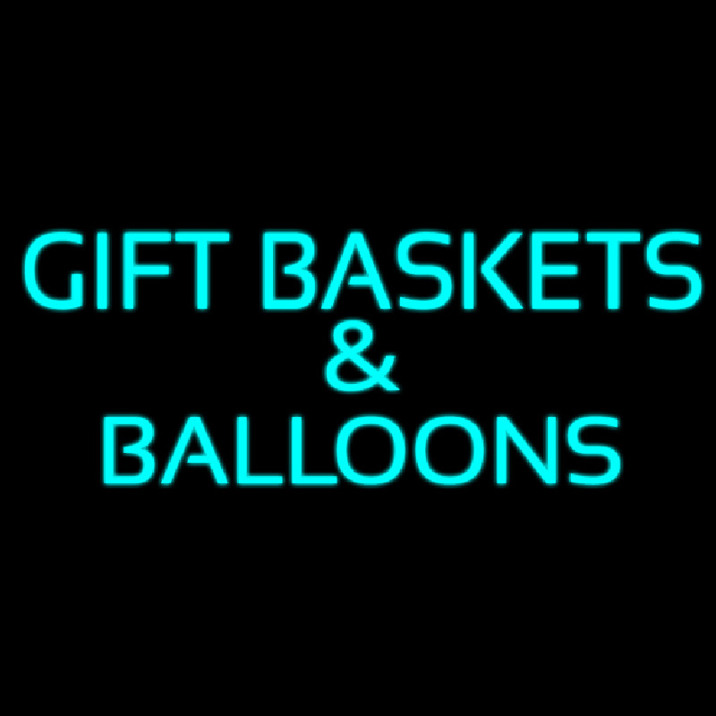 Gift Baskets Balloons Turquoise Neonreclame