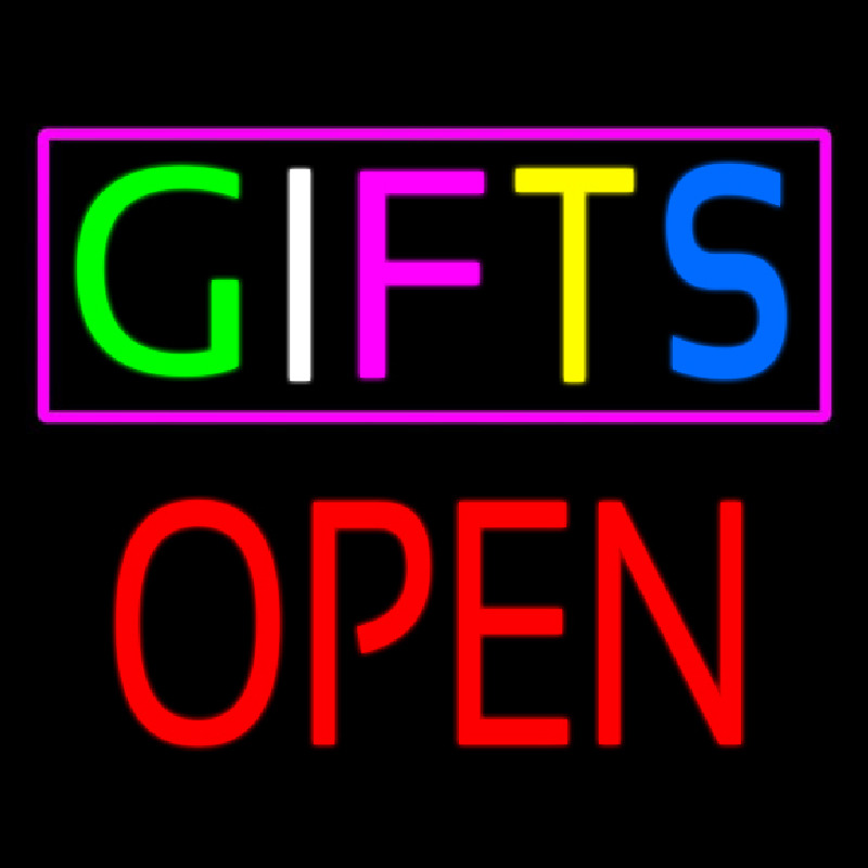 Gifts Block Open Neonreclame