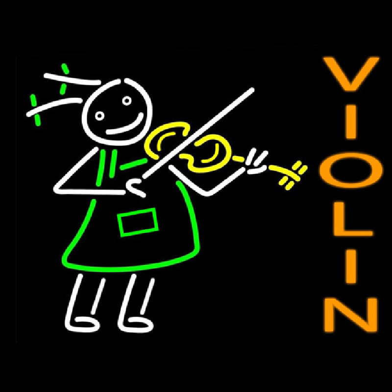 Girl Playing Violin Neonreclame