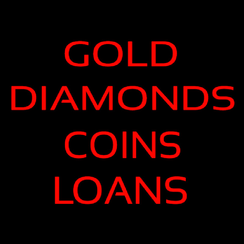 Gold Diamonds Coins Loan Neonreclame