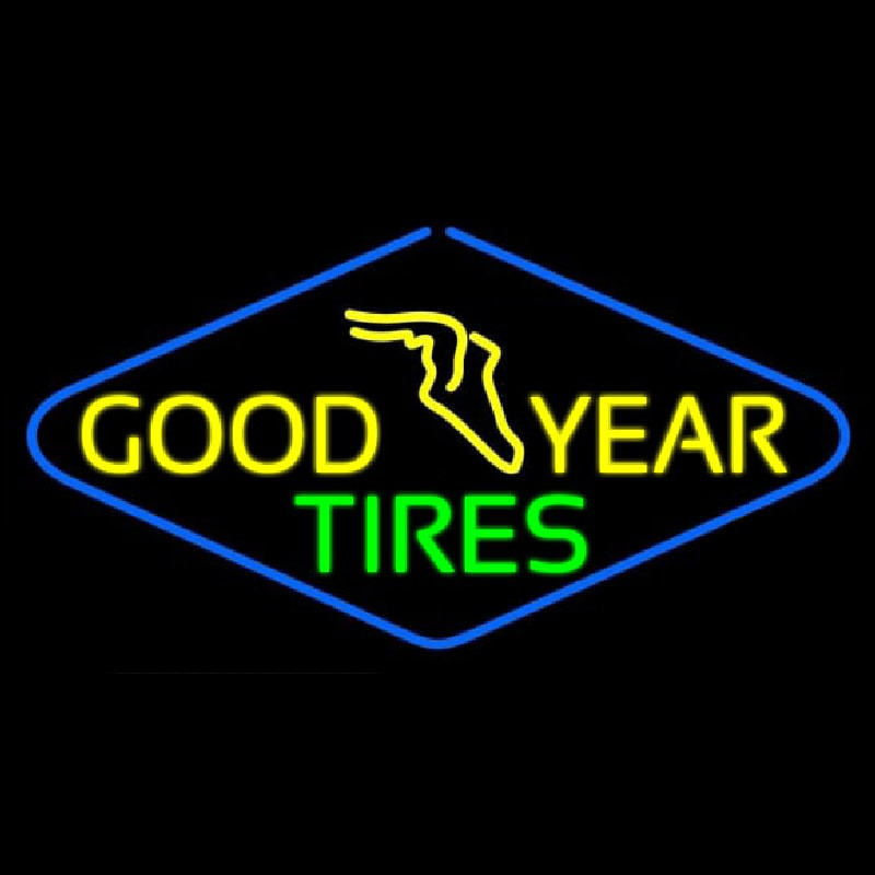 Goodyear Tires Blue Border Neonreclame