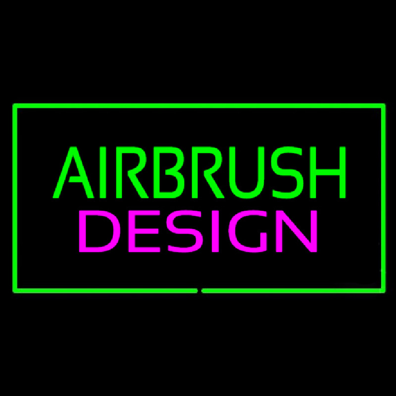 Green Airbrush Design Pink Green Border Neonreclame