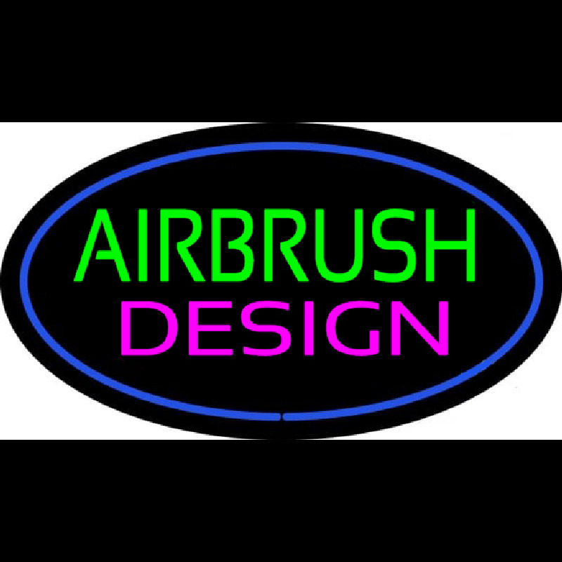Green Airbrush Design Pink Oval Blue Neonreclame