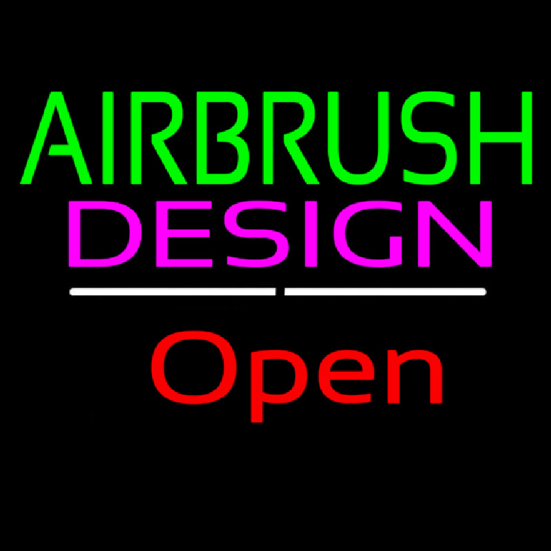 Green Airbrush Design Red Open White Line Neonreclame