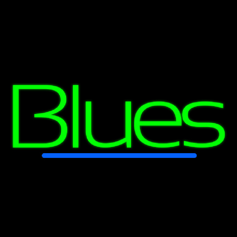 Green Blues Cursive 2 Neonreclame