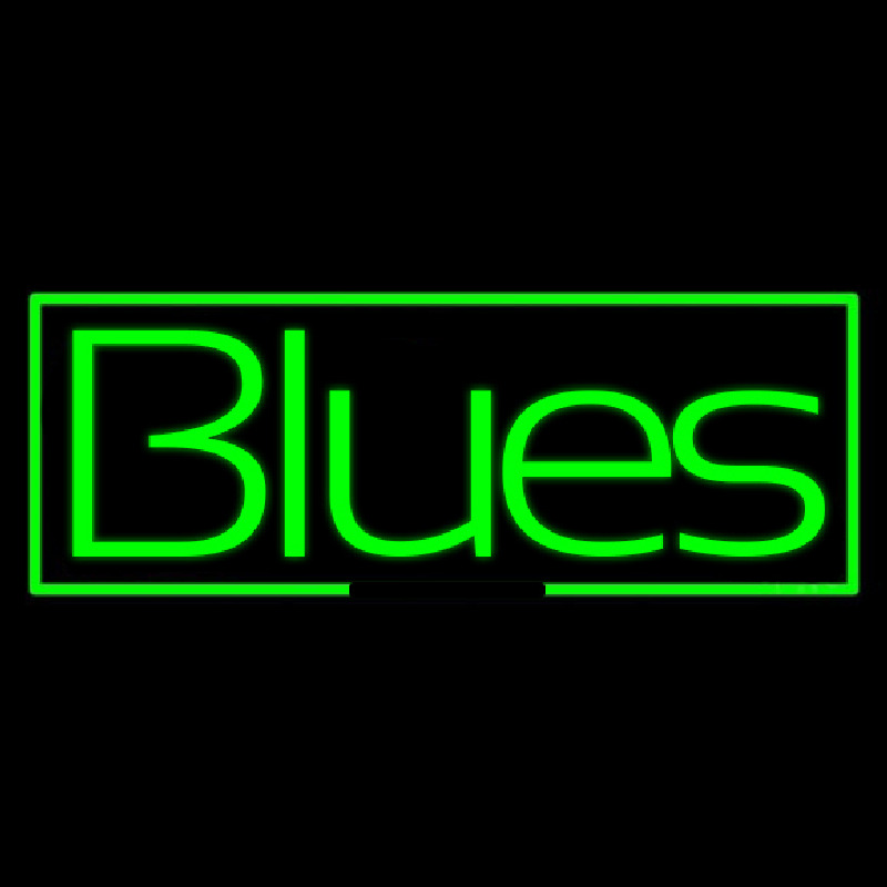 Green Blues Cursive Neonreclame