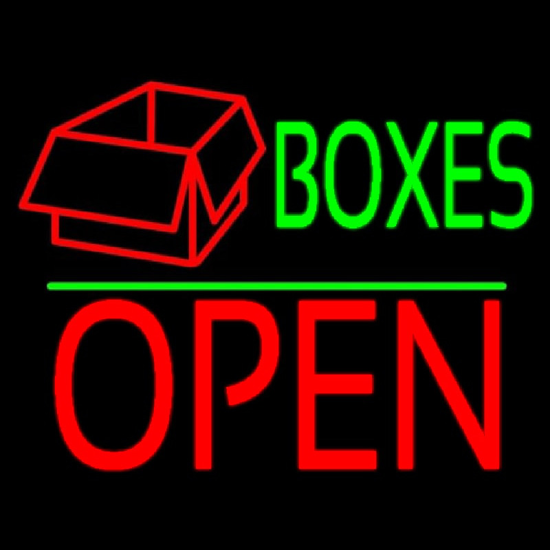 Green Bo es Red Logo With Open 1 Neonreclame