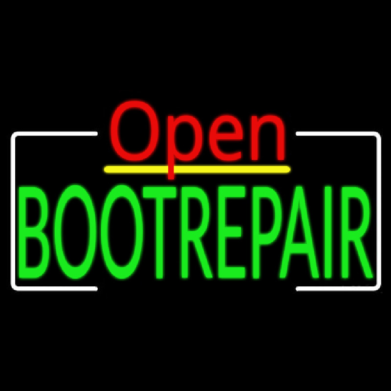 Green Boot Repair Open Neonreclame