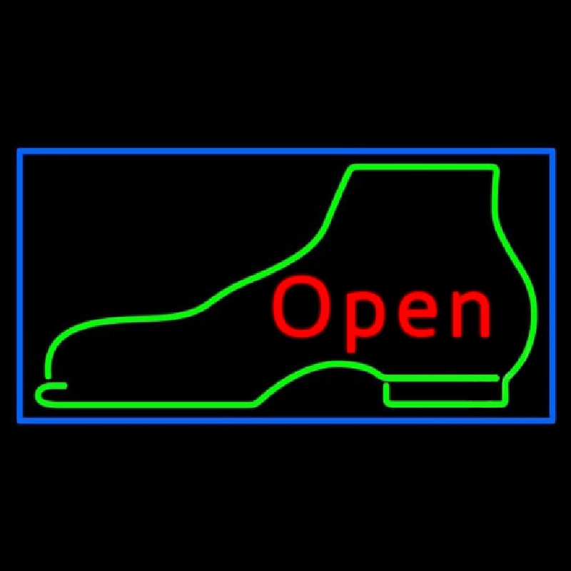 Green Boots Logo Open Neonreclame