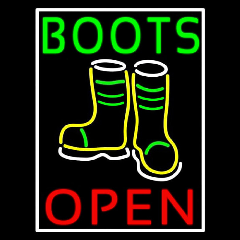 Green Boots With Logo Open Neonreclame
