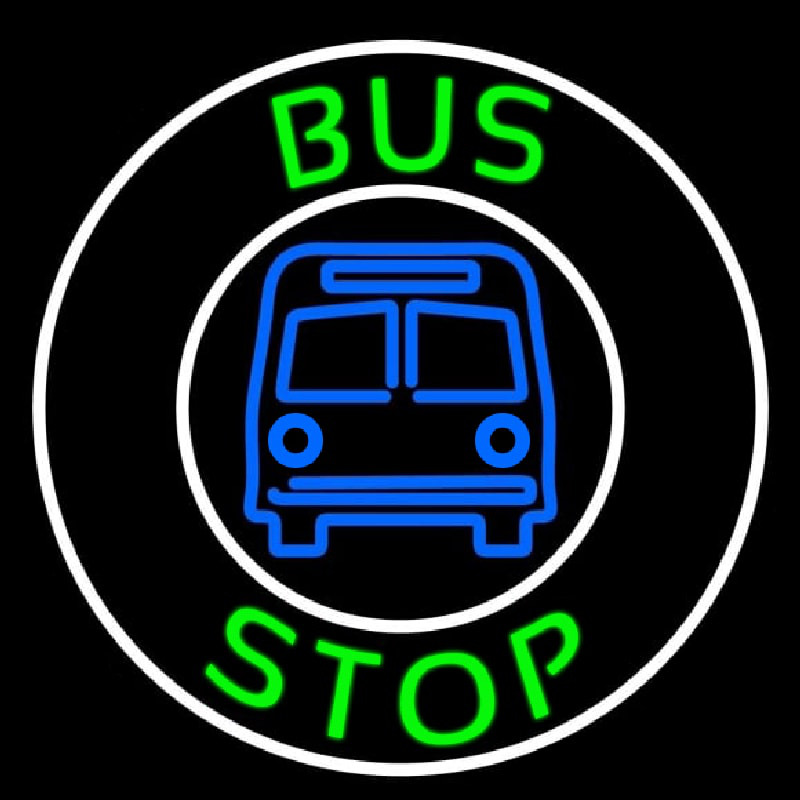 Green Bus Stop Neonreclame