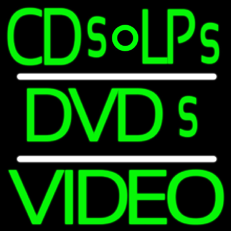 Green Cds Lps Dvds Video Neonreclame