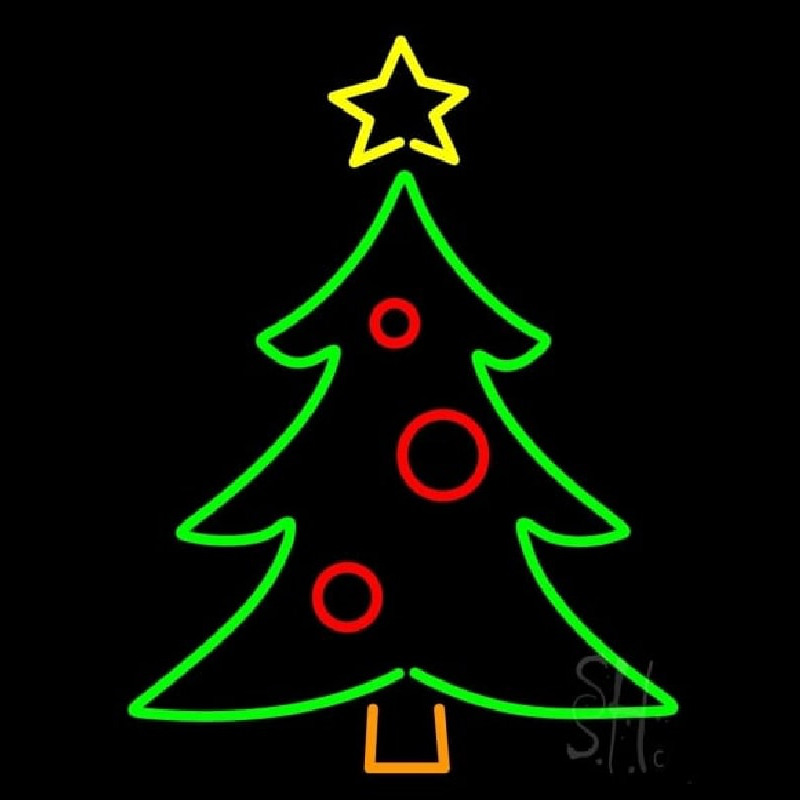 Green Christmas Tree Neonreclame