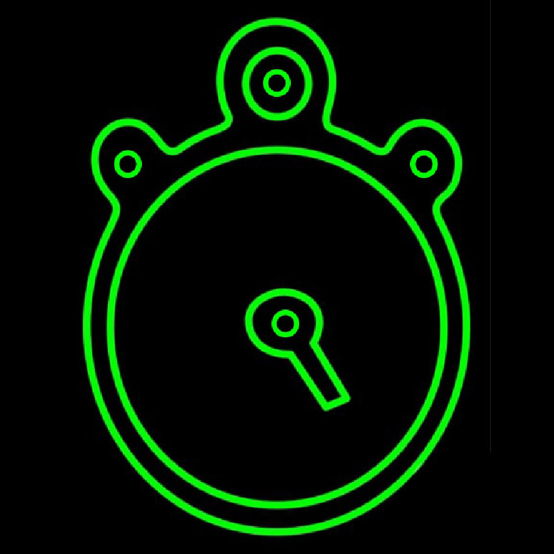 Green Clock Neonreclame