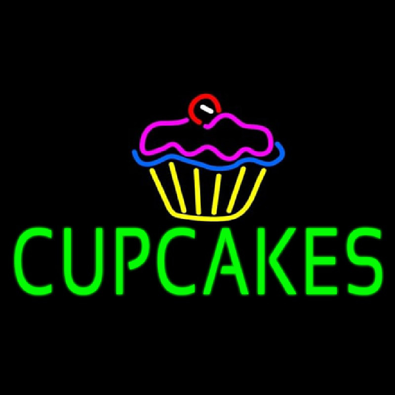 Green Cupcakes With Logo Neonreclame