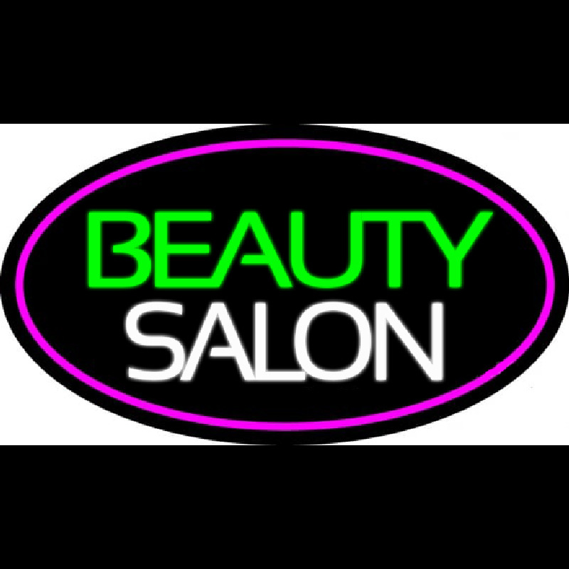 Green Cursive Beauty Block Salon Neonreclame