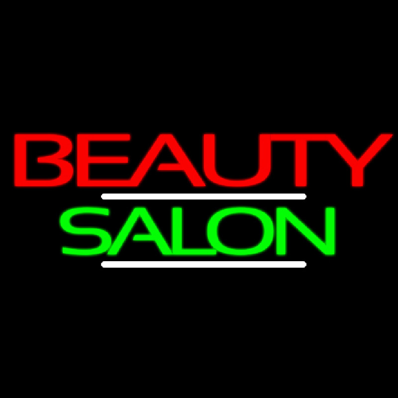 Green Cursive Beauty Block Salon Neonreclame