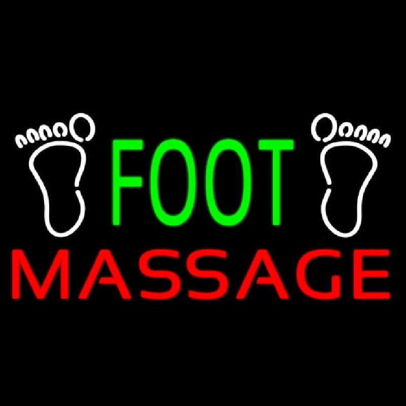 Green Foot Massage With Logo Neonreclame