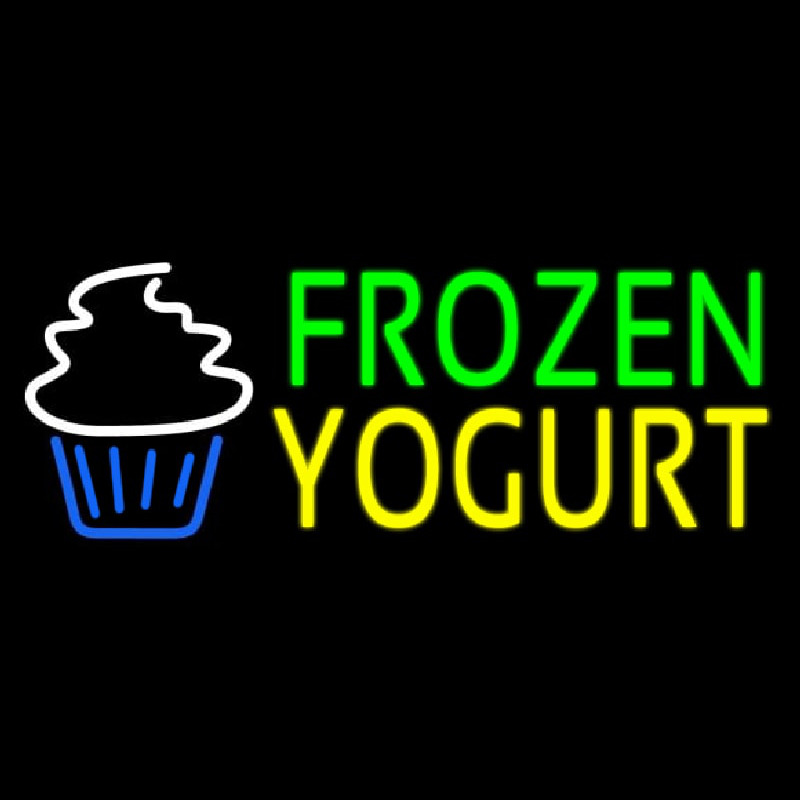 Green Frozen Yogurt Yellow Logo Neonreclame