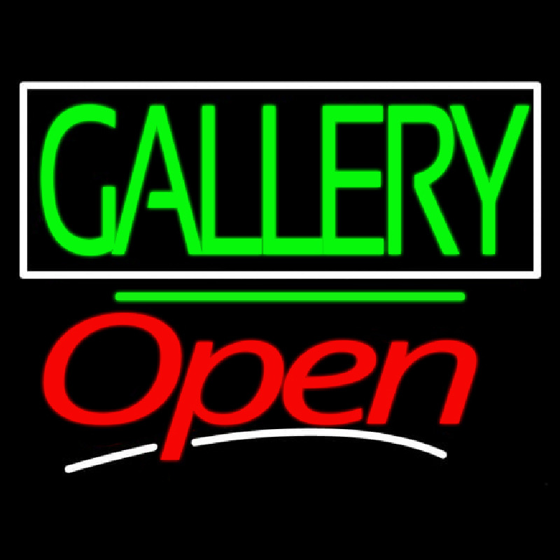 Green Gallery Block With Open 3 Neonreclame