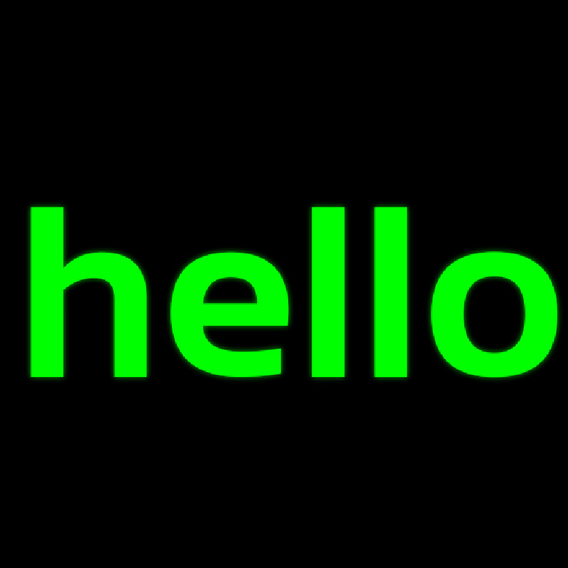 Green Hello Neonreclame