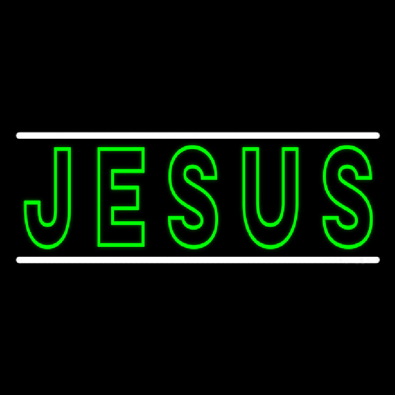 Green Jesus Block Neonreclame