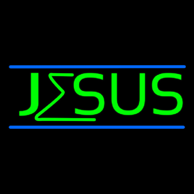 Green Jesus Blue Line Neonreclame