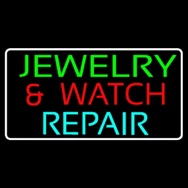 Green Jewelry And Watch Repair Block Neonreclame