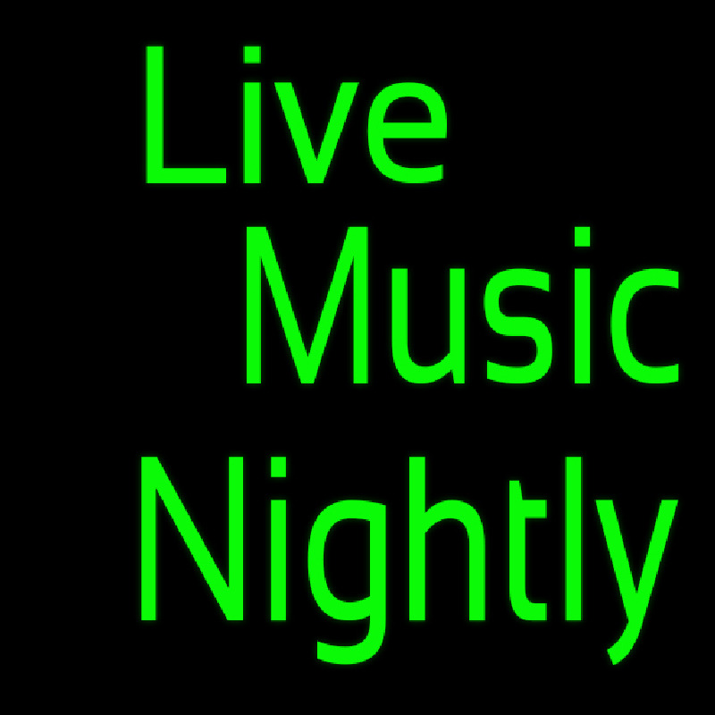 Green Live Music Nightly Block Neonreclame