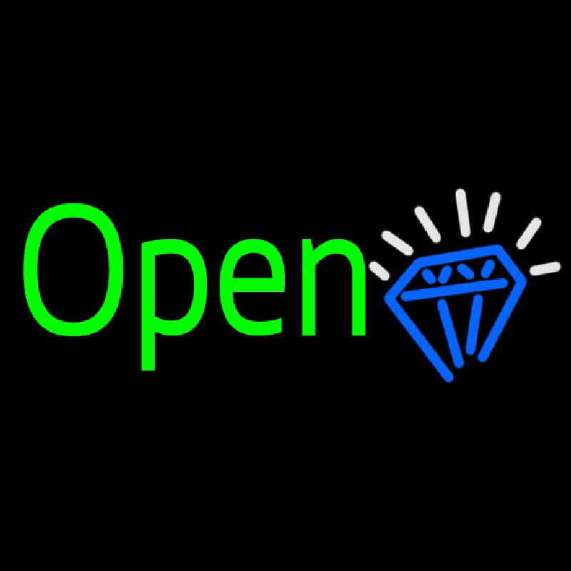 Green Open Diamond Neonreclame