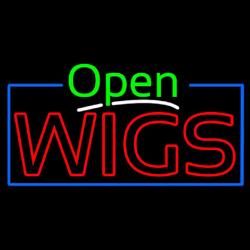 Green Open Double Stroke Wigs Neonreclame