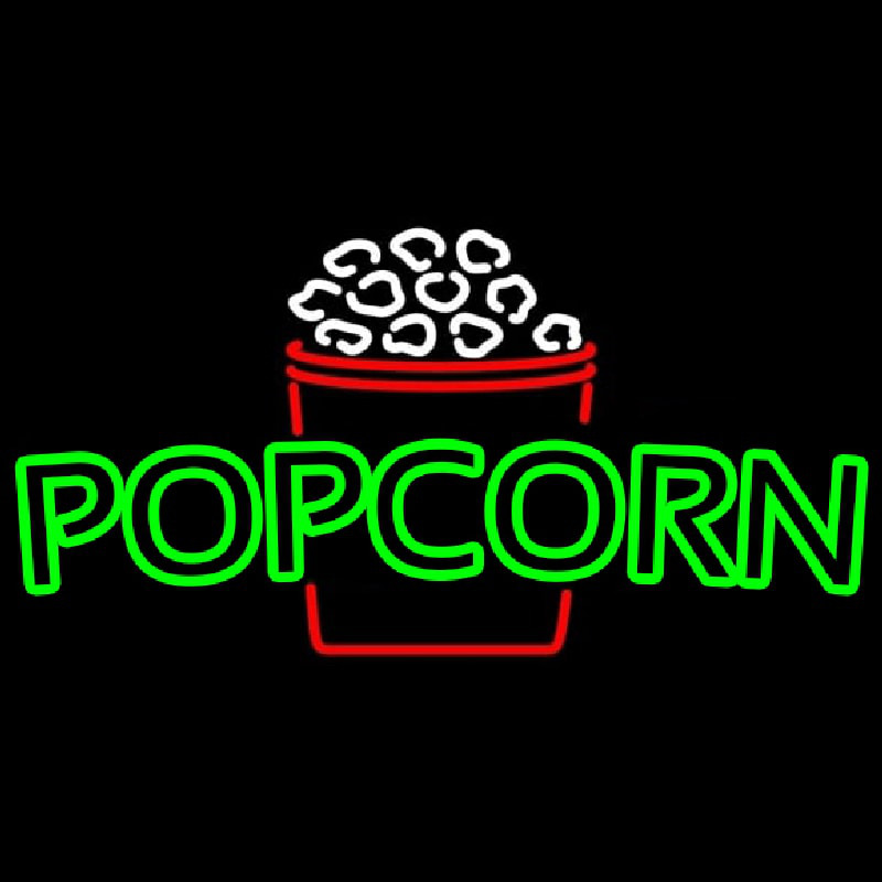Green Pop Corn Logo Neonreclame
