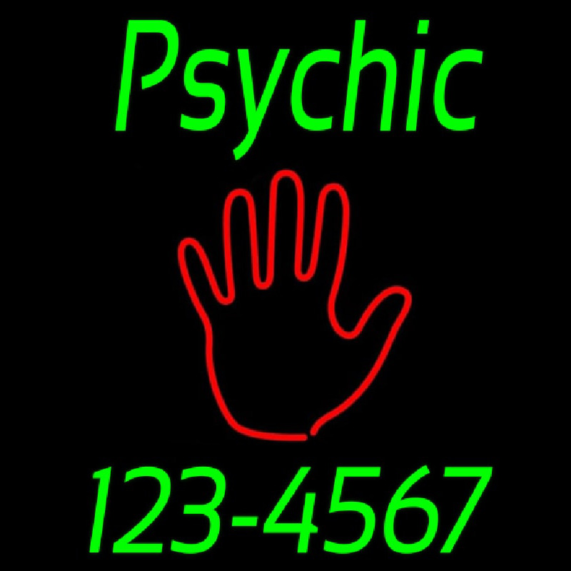 Green Psychic With Phone Number Neonreclame