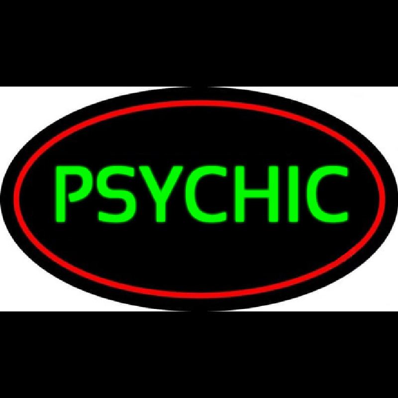 Green Psychic With Red Border Neonreclame