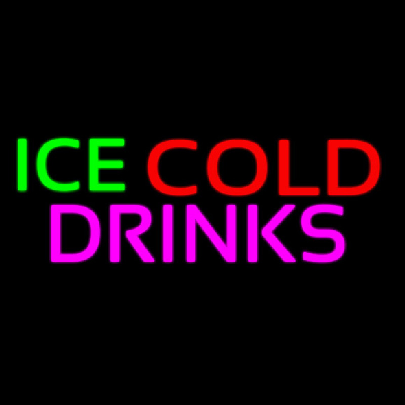 Green Red Ice Cold Drinks Neonreclame